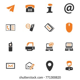 Contact us vector icons for user interface design