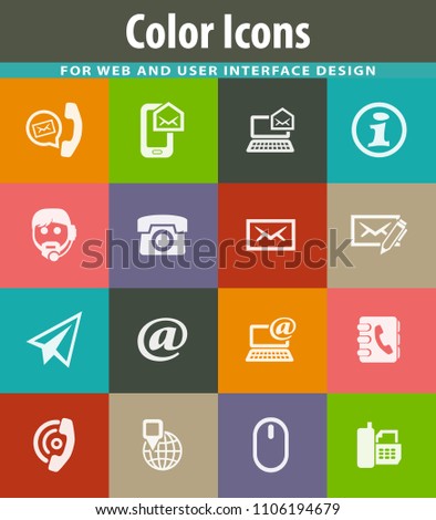 Contact us vector icons for user interface design