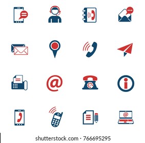 contact us vector icons for web and user interface design