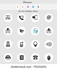 contact us vector icons for web and user interface design
