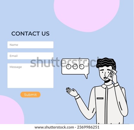 Contact us. Vector illustration. Advancement technology way we communicate and access information. Contact us form. The Contact Us metaphor represents gateway to personalized assistance Our website