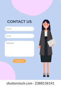 Contact us. Vector illustration. Follow link provided to access our online communication platform. Contact us form. Effective communication is key to providing accurate and timely information