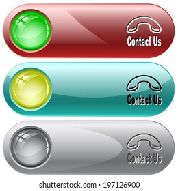 Contact us. Vector internet buttons.