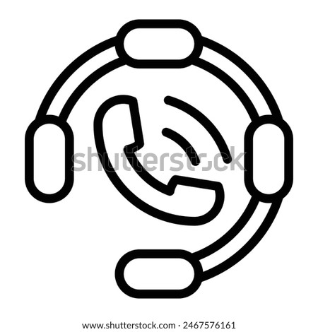 Contact Us Vector Line Icon Design