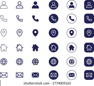 Contact Us Vector Line Icons Set. Call, Contact, Email, Message and more. Contact us icons. Web icon set