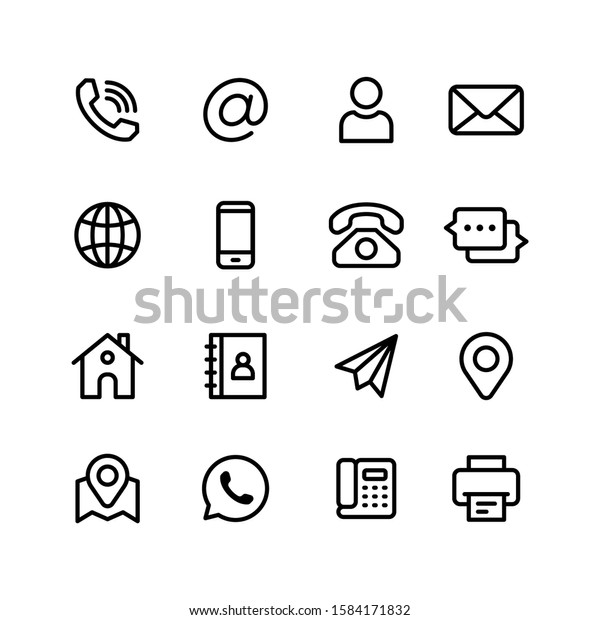 Contact Us Vector Line Icons Set.\
Call, Contact, Email, Message and more. 48x48 Pixel\
Perfect.