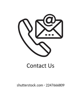 Kontaktieren Sie uns Vector Outline Icon Design Illustration. Symbol für Produktverwaltung auf weißem Hintergrund EPS10-Datei