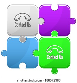 Contact us. Vector puzzle.