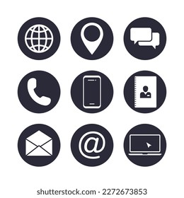 Contact us. Vector set of communication icons.