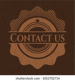  Contact us vintage wooden emblem