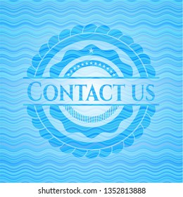 Contact us water representation badge.