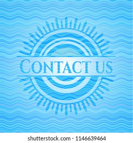 Contact us water wave representation style emblem.