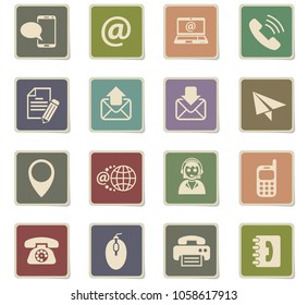 contact us web icons for user interface design