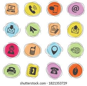 contact us web icons for user interface design