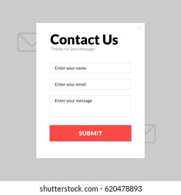 Contact us web input form with call to action