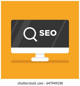 Contact Us Written on Computer Screen in Flat Style Design