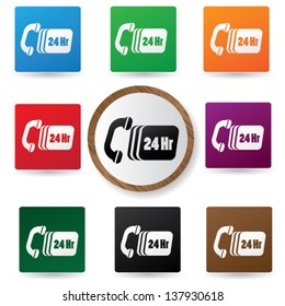 Contact us,24 hr sign,vector