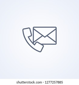 Contact, vector best gray line icon on white background, EPS 10