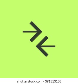 Contact vector icon. Arrows isolated minimal single flat icon for websites and mobile minimalistic flat design.