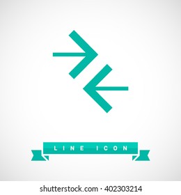 Contact vector icon. Arrows isolated minimal single flat icon for websites and mobile minimalistic flat design.