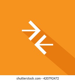Contact vector icon. Arrows isolated minimal single flat icon for websites and mobile minimalistic flat design.