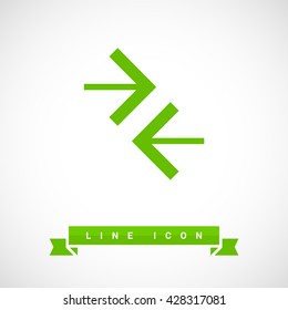 Contact vector icon. Arrows isolated minimal single flat icon for websites and mobile minimalistic flat design.