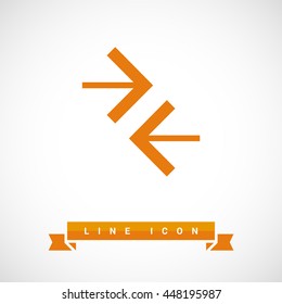 Contact vector icon. Arrows isolated minimal single flat icon for websites and mobile minimalistic flat design.