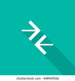 Contact vector icon. Arrows isolated minimal single flat icon for websites and mobile minimalistic flat design.