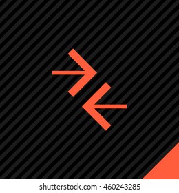 Contact vector icon. Arrows isolated minimal single flat icon for websites and mobile minimalistic flat design.