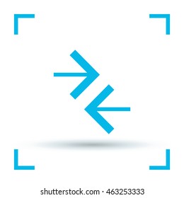 Contact vector icon. Arrows isolated minimal single flat icon for websites and mobile minimalistic flat design.
