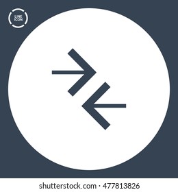Contact vector icon. Arrows isolated minimal single flat icon for websites and mobile minimalistic flat design.