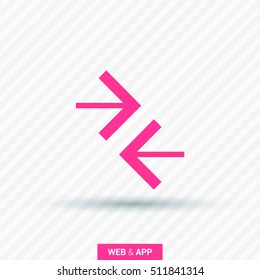 Contact vector icon. Arrows isolated minimal single flat icon for websites and mobile minimalistic flat design.