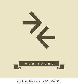 Contact vector icon. Arrows isolated minimal single flat icon for websites and mobile minimalistic flat design.