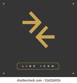 Contact vector icon. Arrows isolated minimal single flat icon for websites and mobile minimalistic flat design.