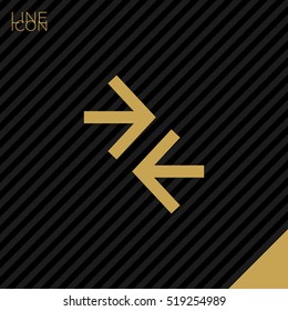 Contact vector icon. Arrows isolated minimal single flat icon for websites and mobile minimalistic flat design.