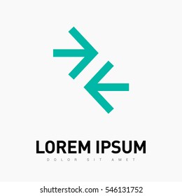 Contact vector icon. Arrows isolated minimal single flat icon for websites and mobile minimalistic flat design.
