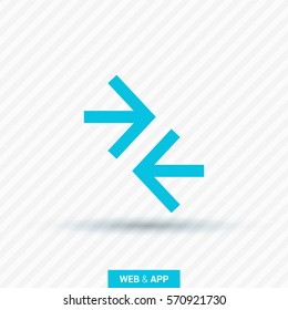 Contact vector icon. Arrows isolated minimal single flat icon for websites and mobile minimalistic flat design.