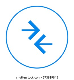 Contact vector icon. Arrows isolated minimal single flat icon for websites and mobile minimalistic flat design.