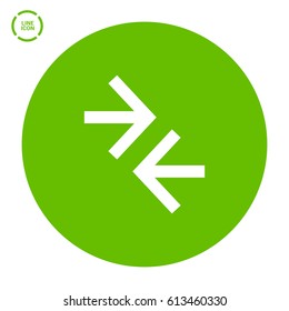 Contact vector icon. Arrows isolated minimal single flat icon for websites and mobile minimalistic flat design.