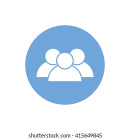 Contact vector icon. Blue circle. Blue button