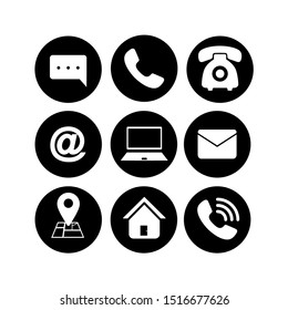 Contact vector icon. Collection of flat communication symbols, contact us.