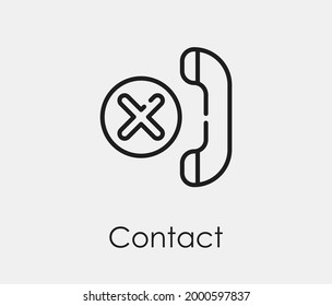 Contact vector icon. Editable stroke. Symbol in Line Art Style for Design, Presentation, Website or Apps Elements, Logo. Pixel vector graphics - Vector