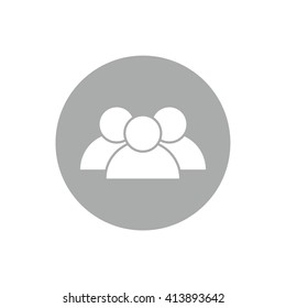 Contact vector icon. Gray circle. Gray button