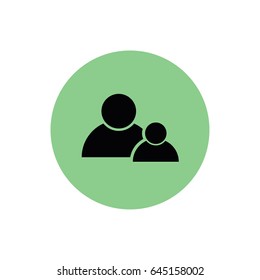 Contact vector icon. Green button. Green circle
