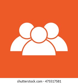 Contact vector icon. Orange background