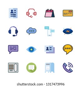 contact vector icon set