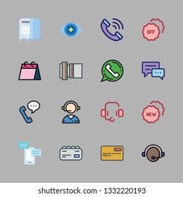 contact vector icon set