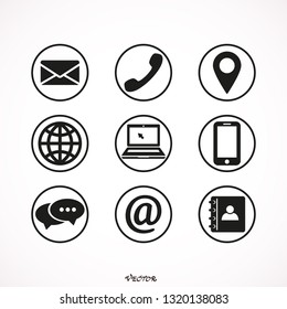 Contact  vector icon set - stock 