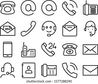 contact vector icon set such as: earphone, postcard, touchscreen, clipart, diary, technical, hot, strudel, secretary, smartphone, screen, notebook, network, receive, account, consultant, day, display