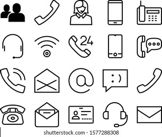 contact vector icon set such as: music, manager, photography, friendship, time, outline, wi-fi, spot, public, mailing, zone, silhouette, free, badge, messaging, receive, strudel, home, teamwork